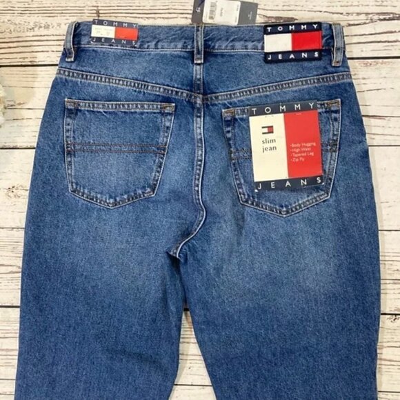 Tommy Hilfiger Jeans 29 NWT 90’s Style High Waist Taper Body Hugging Slim Denim - Picture 5 of 5